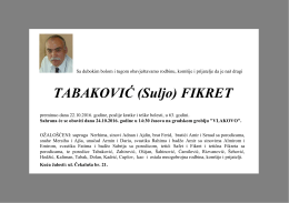 TABAKOVIĆ (Suljo) FIKRET