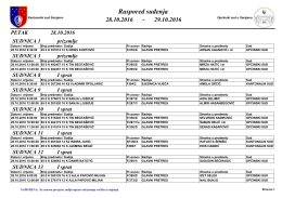 Raspored suđenja - Općinski sud u Sarajevu