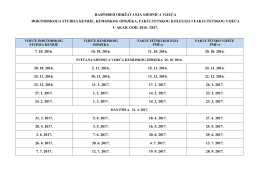 RASPORED ODRŽAVANJA SJEDNICA VIJEĆA DOKTORSKOGA