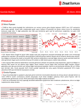 25 Ekim 2016 tarihli piyasa yorumu
