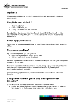 Immunisation - Turkish - Department of Human Services