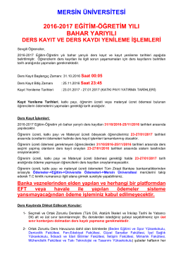 mersin &uuml;niversitesi 2016-2017 eğitim