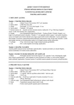 1-) Teknik Şartname () - Ahmet Yesevi &Uuml;niversitesi