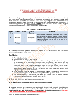 gaziosmanpaşa üniversitesi rektörlüğü 4/b (sözleşmeli personel)