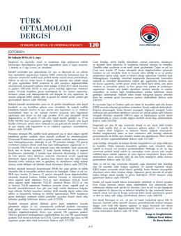 TÜRK OFTALMOLOJİ DERGİSİ