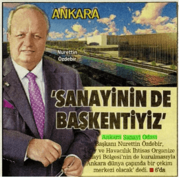 Ankara Sanayi Odası Nurettin Özdebir, ve Havacılık İhtisas Organize
