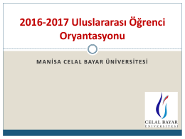2016-2017 Uluslararası Öğrenci Oryantasyonu