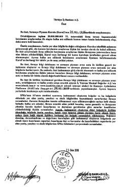 Ekim 2016 - Türkiye İş Bankası A.Ş.