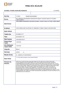 firma sicil bilgileri