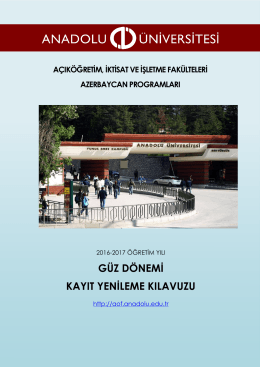 güz dönemi kayıt yenileme kılavuzu