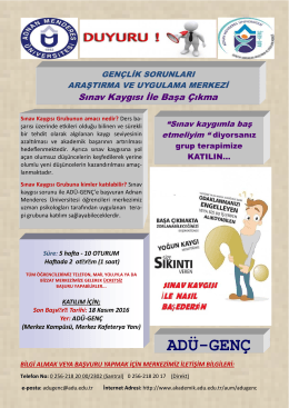 Duyuru Afi\376i son - Adnan Menderes Üniversitesi
