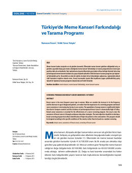T&uuml;rkiye`de Meme Kanseri Farkındalığı ve Tarama Programı