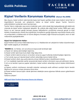 Gizlilik Politikası