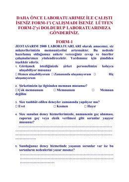 Anket Formu -1