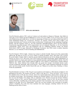 FİNN-OLE HEINRICH Finn-Ole Heinrich, geboren 1982, wuchs in