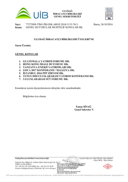 genel duyurular muhtelif konular hk.