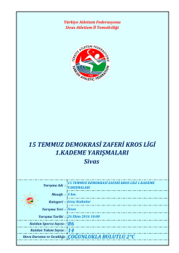 Sivas 15 TEMMUZ DEMOKRASİ ZAFERİ KROS LİGİ 1
