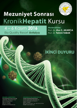 ikinci duyuru - Viral Hepatitle Savaşım Derneği