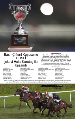 Basri &Ccedil;ifkurt Koşusu`nu HOSLİ jokeyi Halis Karataş