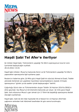 Haşdi Şabi Tel Afer`e ilerliyor