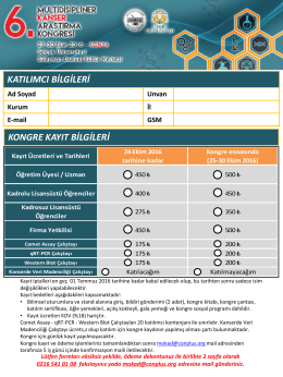 PowerPoint Sunusu - 6. Multidisipliner Kanser Araştırma Kongresi