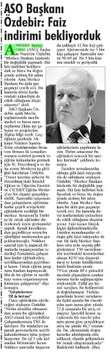 ASO Başkanı &Ouml;zdebir: Faiz indirimi bekliyorduk