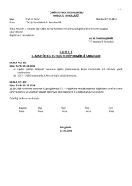 1.a.l.tertip komitesi kararı - TFF İstanbul İl Temsilciliği