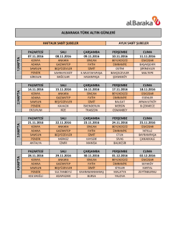 Kasım Ayı Altin Günleri Düzenlenen Şubelerimiz Pdf