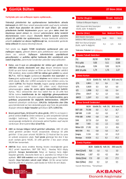 G&uuml;nl&uuml;k B&uuml;lten - Akbank Yatırımcı