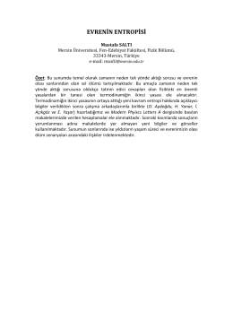 evrenin entropisi - Mersin &Uuml;niversitesi