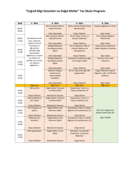 &ldquo;Coğrafi Bilgi Sistemleri ve Doğal Afetler&rdquo; Yaz Okulu Programı