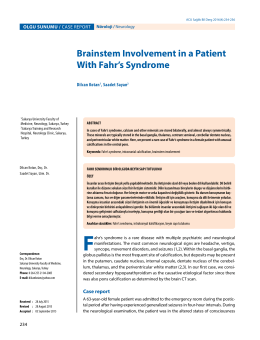 Brainstem Involvement in a Patient With Fahr`s Syndrome