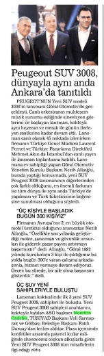Peugeout SUV 3008, dünyayla aynı anda Ankara`da tanıtıldı