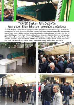 TYAYSD Başkanı Talip Öztürk`ün kayınpederi