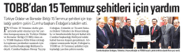 Türkiye Odalar ve Borsalar Birliği 15Temmuz şehitleri için top ladığı