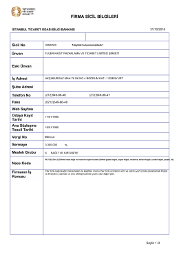 firma sicil bilgileri