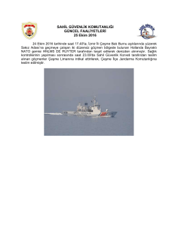 24 Ekim 2016 - Sahil G&uuml;venlik Komutanlığı