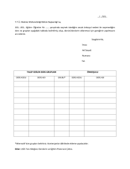 Ön Koşul Dilekçesi - Makine Mühendisliği