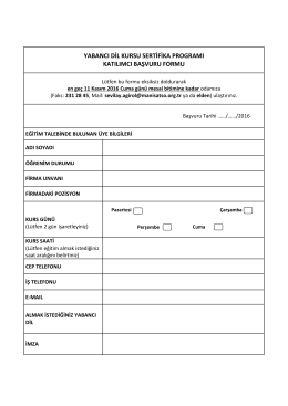 yabancı dil kursu sertifika programı katılımcı başvuru formu