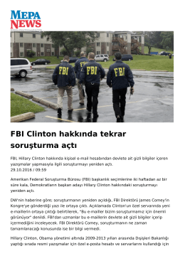 FBI Clinton hakkında tekrar soruşturma açtı