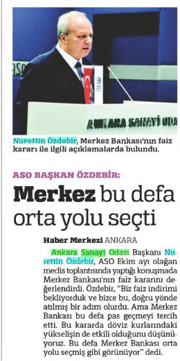 orta yolu seçti - Ankara Sanayi Odası