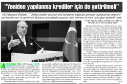 Yeniden yapılanma krediler için de getirilmeli