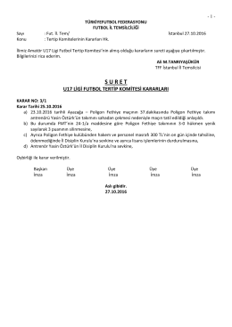 suret - TFF İstanbul İl Temsilciliği