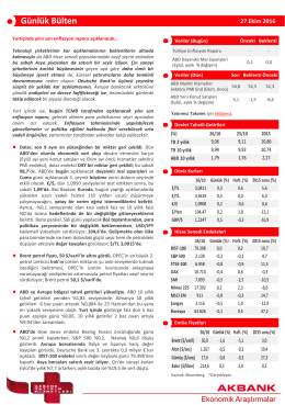 G&uuml;nl&uuml;k B&uuml;lten - Akbank Yatırımcı