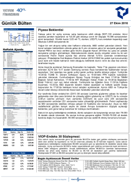 Günlük Bülten - Yatırım Finansman