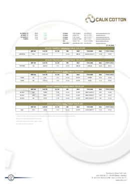 27.10.2016 2016-2017 MAHS&Uuml;L&Uuml; AMERİKAN PAMUK TEKLİFLERİ