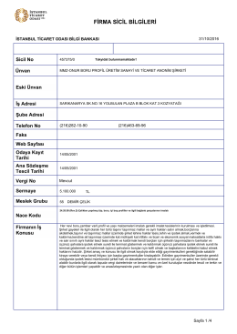 firma sicil bilgileri