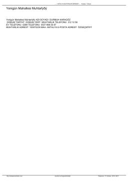 Yenig&uuml;n Mahallesi Muhtarlığı