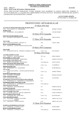 8.hafta müsabaka bülteni - TFF İstanbul İl Temsilciliği