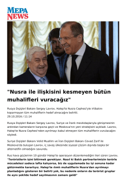 Nusra ile ilişkisini kesmeyen bütün muhalifleri vuracağız